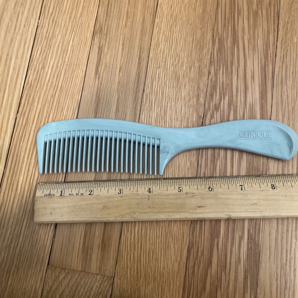 Clinique Hair Comb Wide Tooth Detangling Green Marble Plastic 9"  Vintage